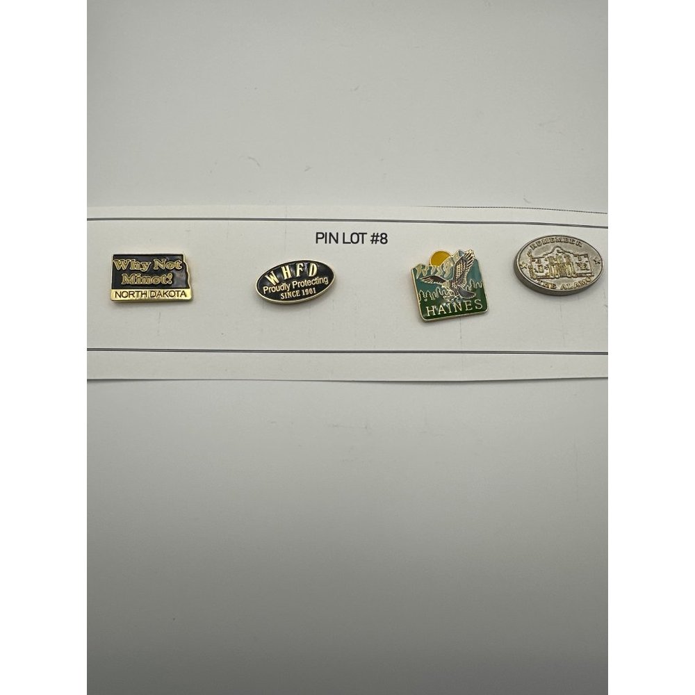 Pin lot #8 4 vintage collectors pins Minot ND WHFD Haines Alamo